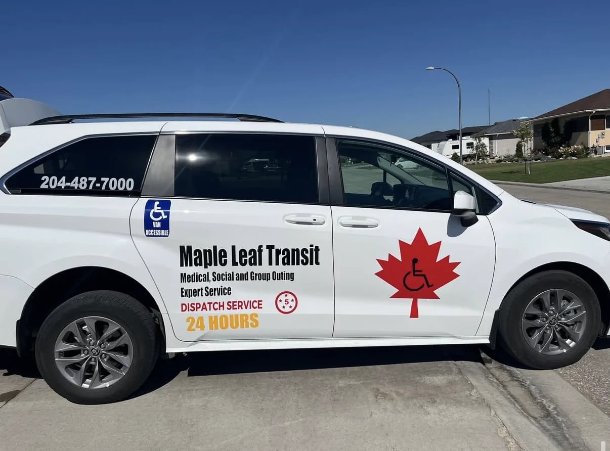 Maple Leaf Transit accessible minivan viewed from the side